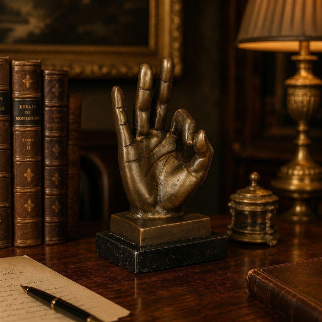 bronzen sculptuur van een hand, Ophalen of Verzenden