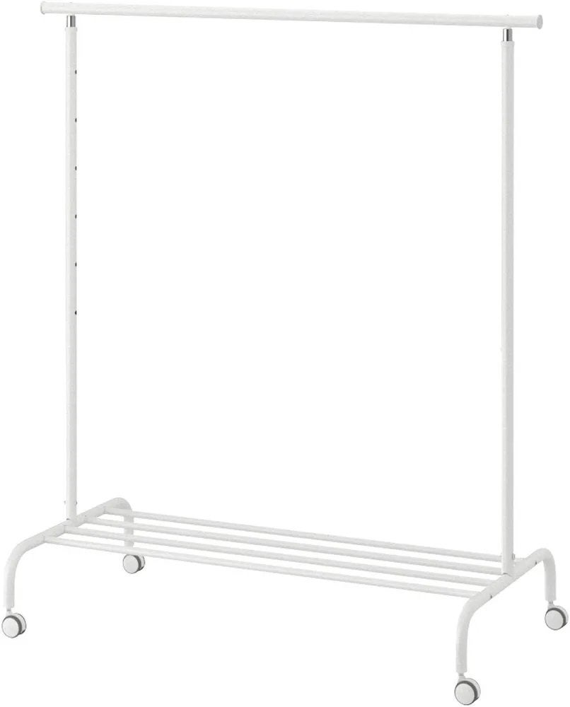 2x IKEA Kledingrek - Wit, met wielen, Ophalen, Met wielen, Gebruikt