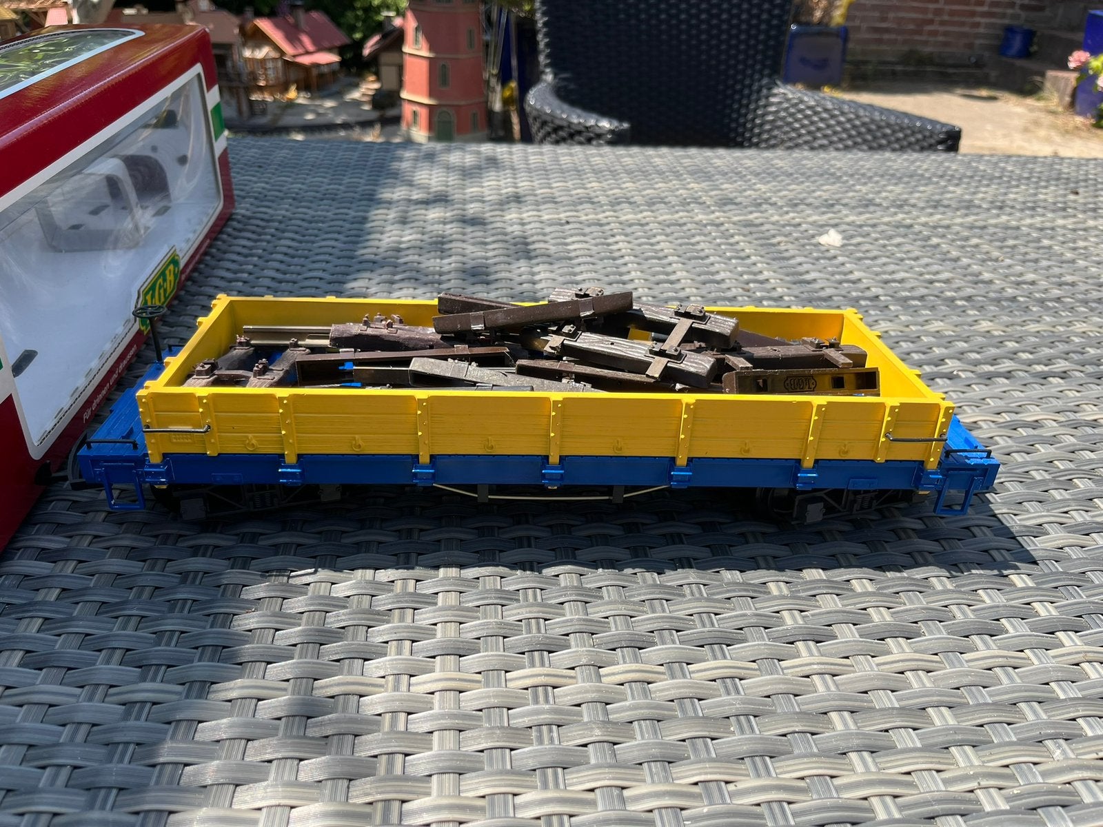 LGB 43610 omgebouwd tot laagboordwagon, Ophalen of Verzenden, Gebruikt, Gelijkstroom, LGB