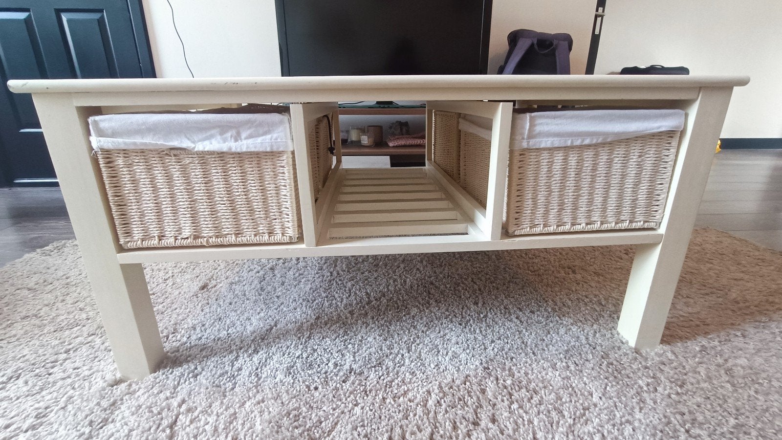 Salontafel met lades, cottage core stijl, 100x69x48cm, Huis en Inrichting, Ophalen, Gebruikt, 100 tot 150 cm, 50 tot 100 cm