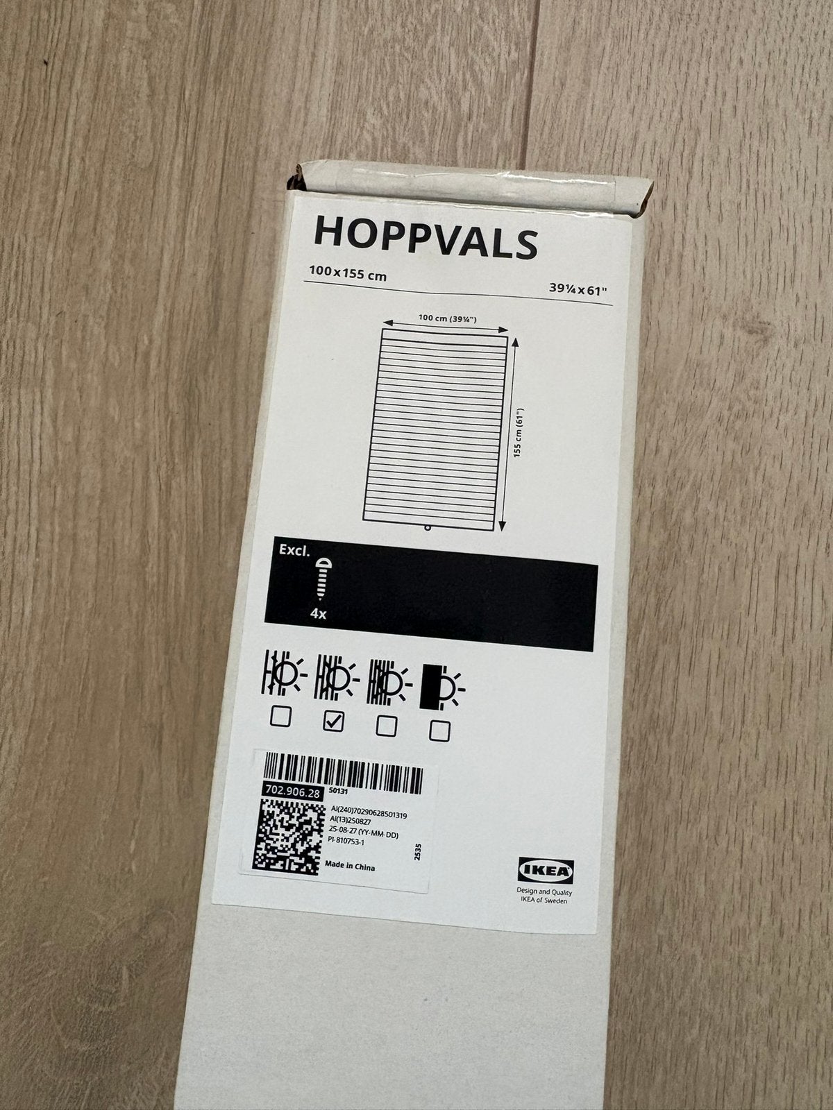 Hoppvals 100x150 plisségordijn wit NIEUW IN DOOS, Ophalen, Wit, Nieuw, Gordijn