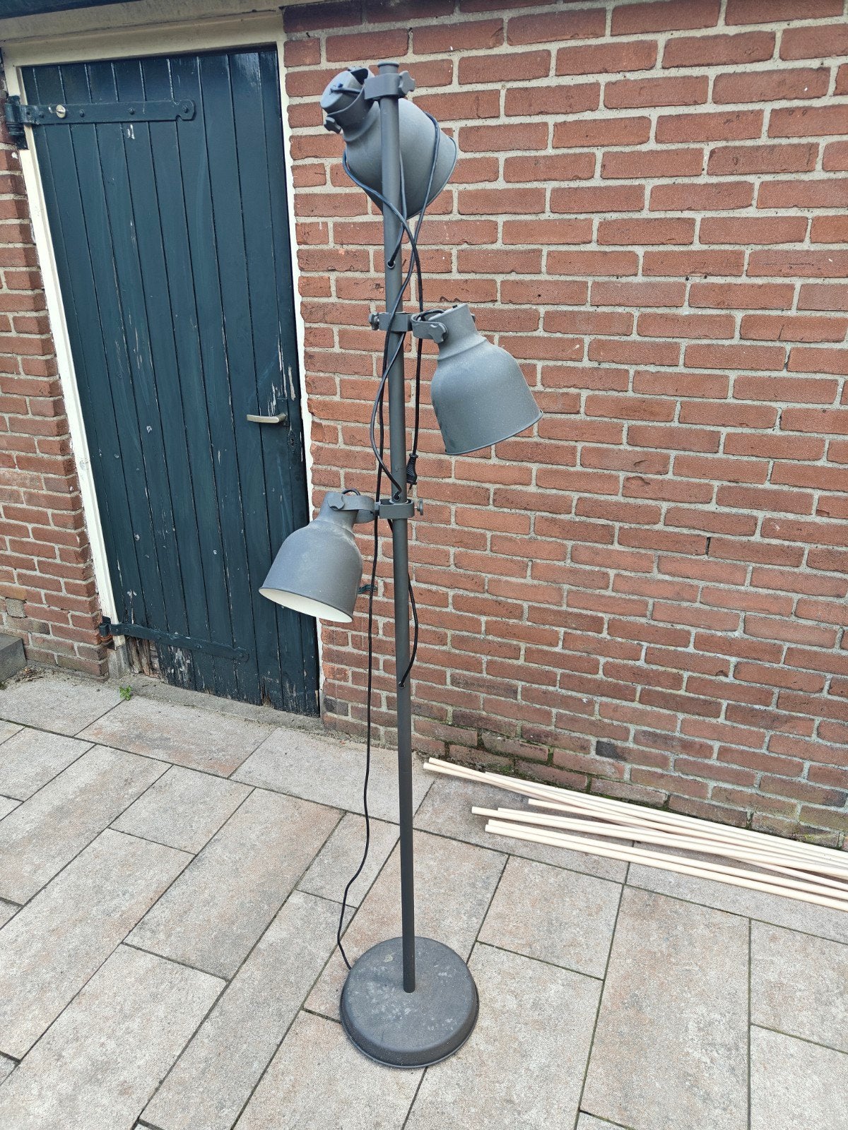 Vloerlamp met 3 verstelbare spots, Ophalen, Gebruikt, E14 (klein), Metaal