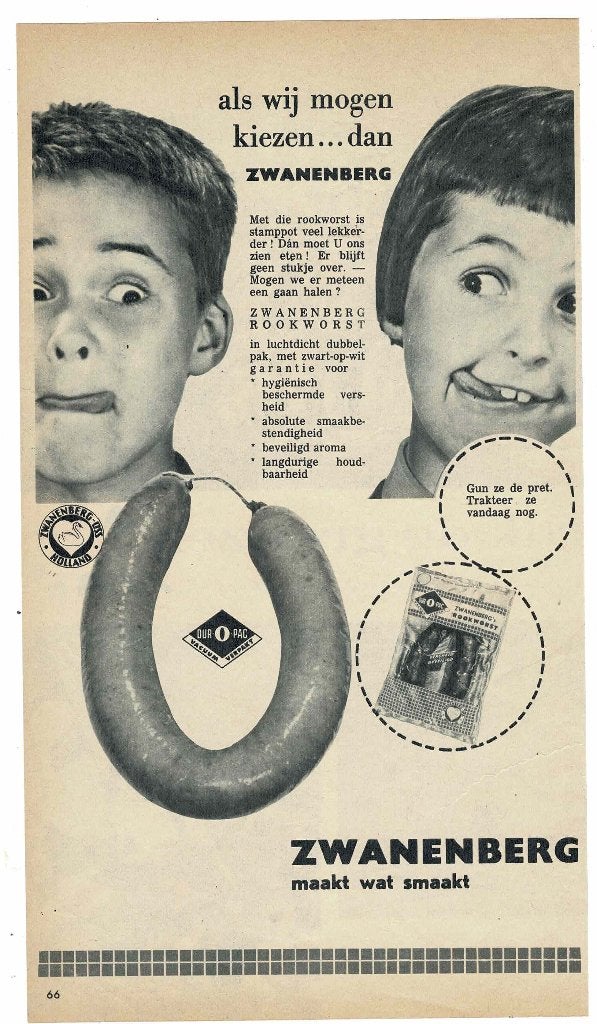 Als wij mogen kiezen... dan ZWANENBERG ROOKWORST 1961, Verzenden, Zo goed als nieuw, Overige typen