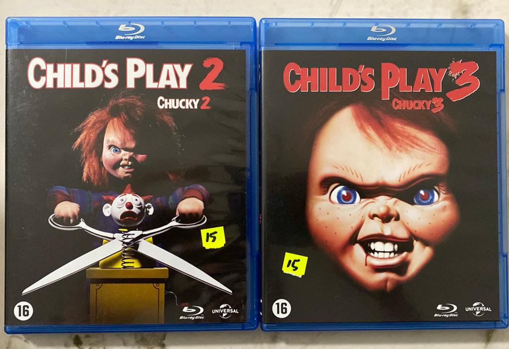 Childs play 2 & 3 blu ray NL versie, Ophalen of Verzenden, Zo goed als nieuw, Horror