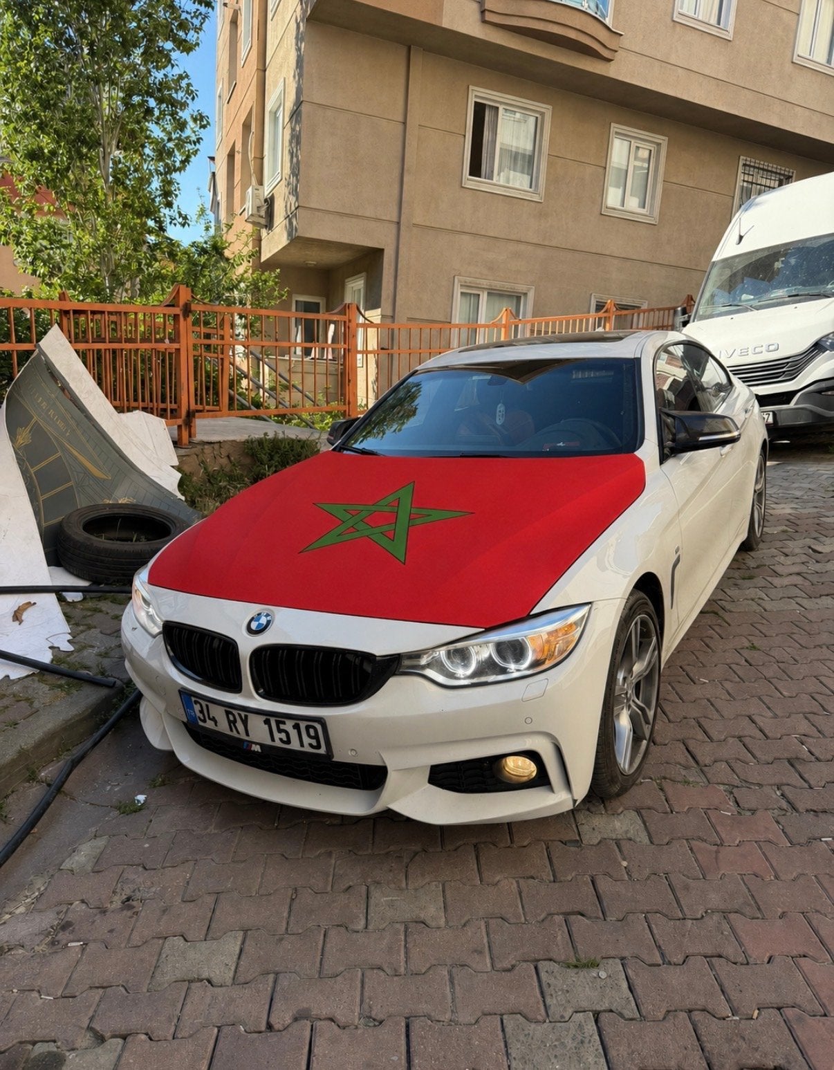 OP VOORRAAD Auto vlag motorkaphoes MAROKKO TURKIJE BOSNIE, Ophalen of Verzenden