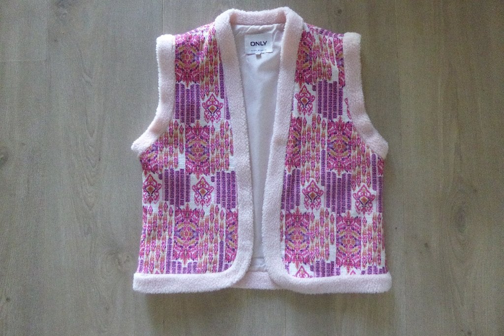 Only vest gilet teddy onlnora aztec teddy waistcoat maat S, Only, Meerkleurig, Ophalen of Verzenden, Zo goed als nieuw