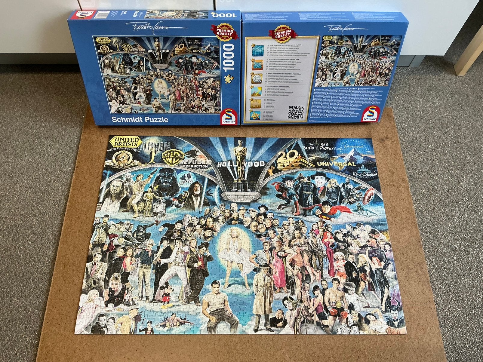 Ontdek Hollywood Puzzel Disney 124 acteurs films Warner 1000, Ophalen of Verzenden, 500 t/m 1500 stukjes, Zo goed als nieuw, Legpuzzel