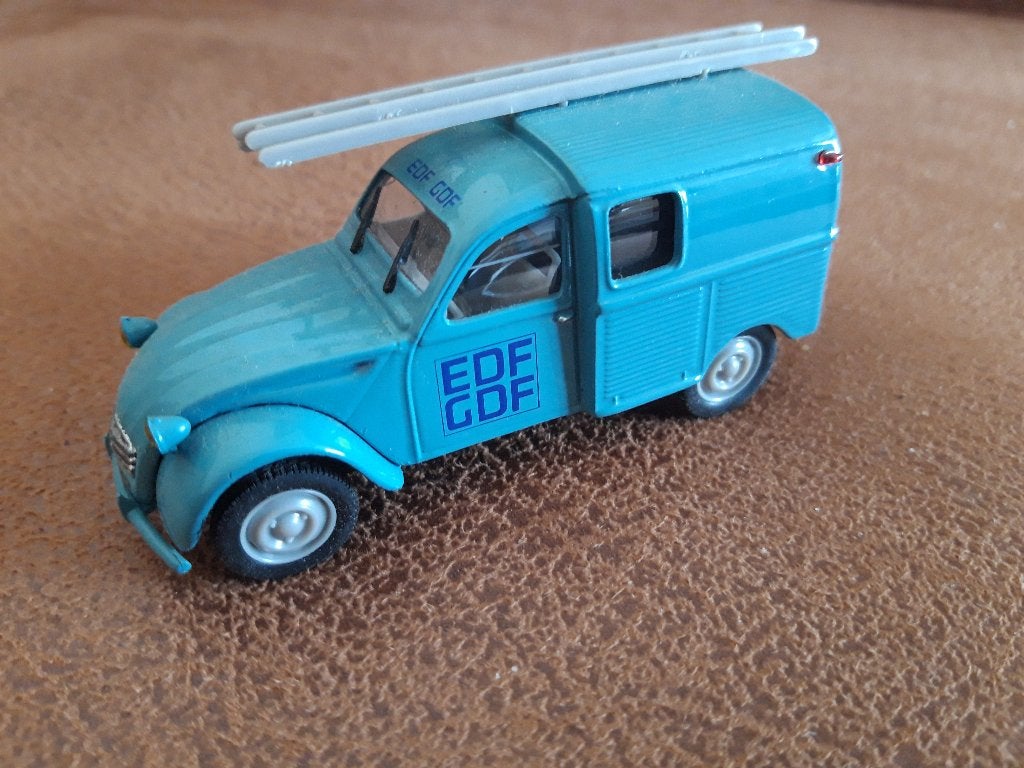 Citroën 2CV AZU bestel blauw EDF – GDF - Norev 1:43, Ophalen of Verzenden, Zo goed als nieuw, Auto, Norev