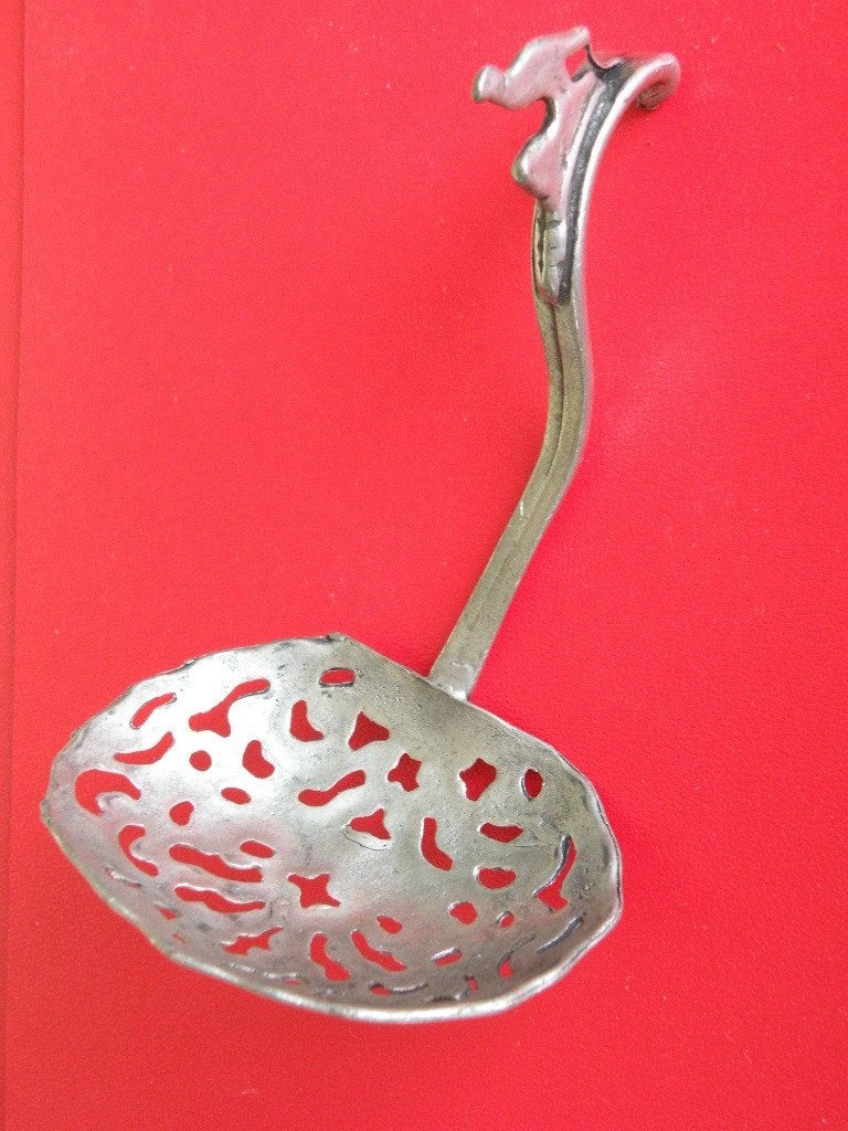 Suikerlepel, ijslepel. Met vogel op steel., Ophalen of Verzenden, Zo goed als nieuw, Overige materialen