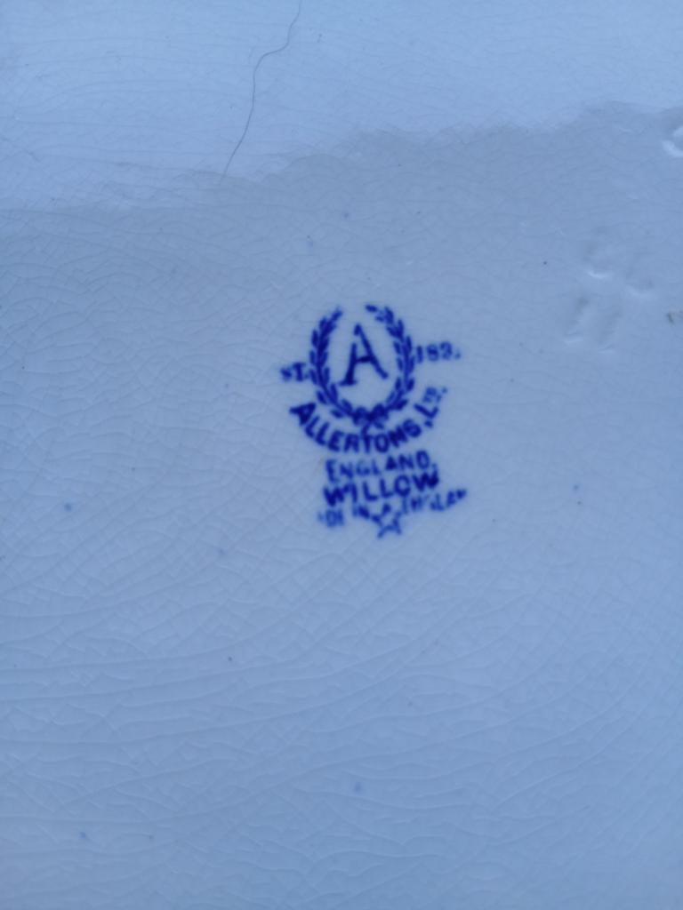 Vintage Allertons Willow schaal - Blauw en wit, Ophalen