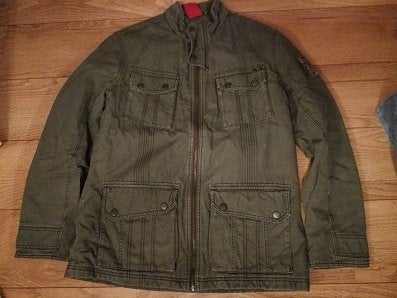 Groene heren winterjas EDC maat L, Ophalen of Verzenden, Gedragen, Groen, EDC