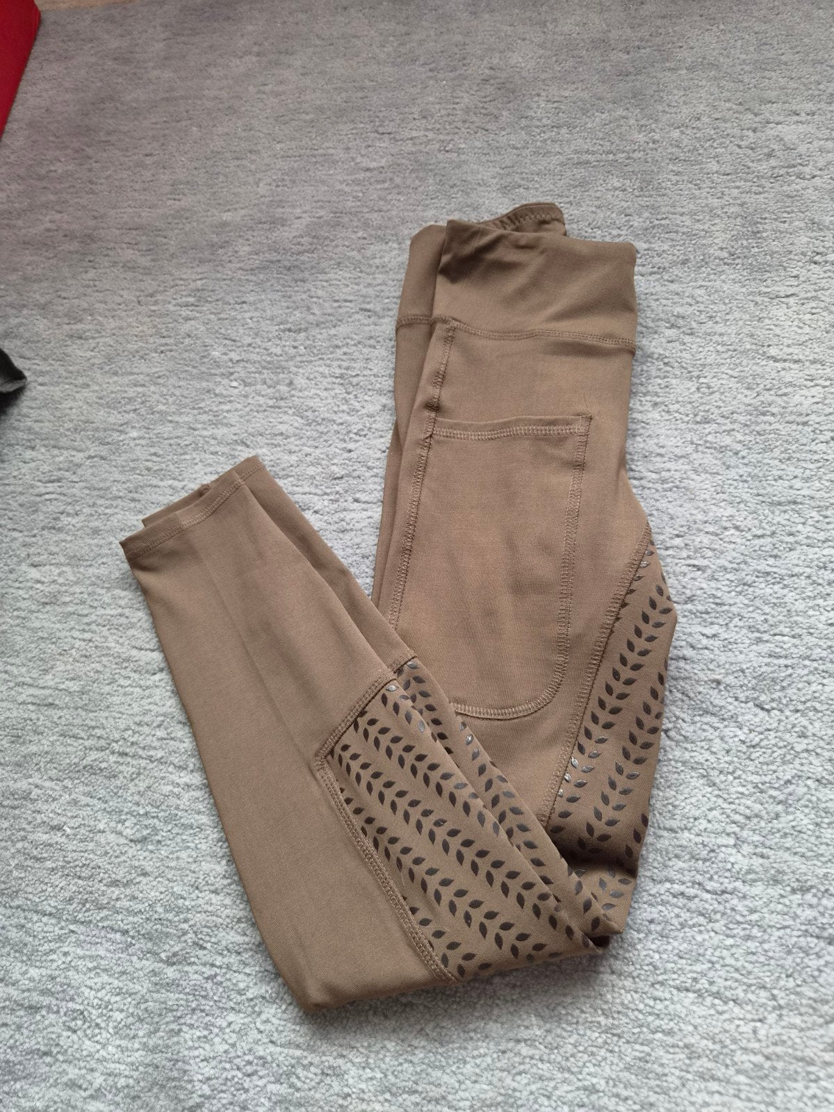 Bruine rijlegging met grip, maat 140, Legging, Bruin, Verzenden, Overige maten