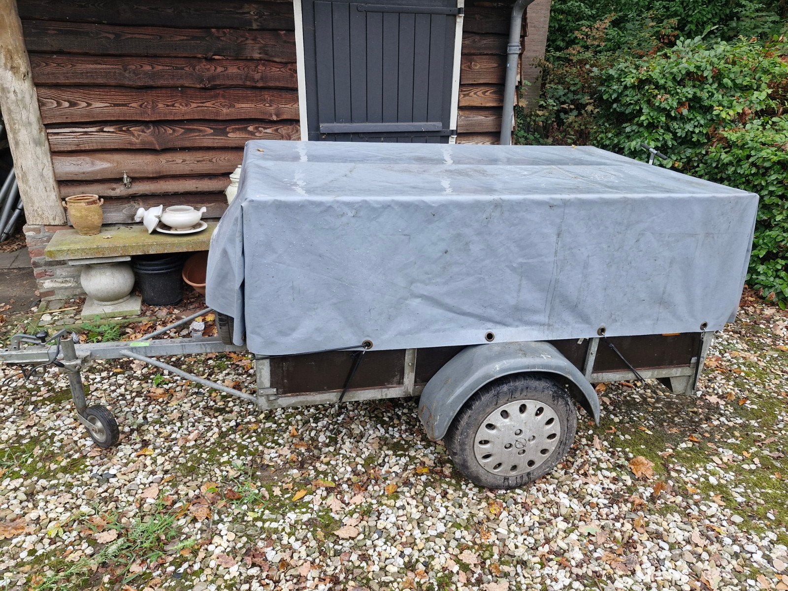 Aanhangwagen met huif en reservewiel, Auto diversen, Aanhangers en Bagagewagens, Ophalen