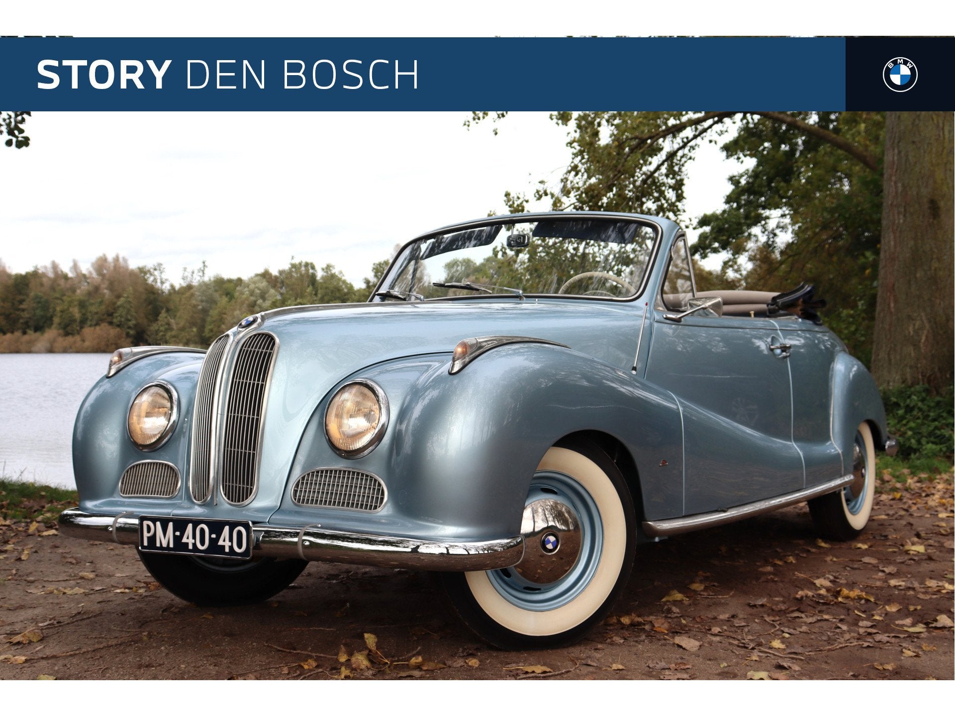 BMW 501-6 BAUR Cabriolet 6 Cilinder (bj 1955), Auto's, Cabriolet, Blauw, Leder, Bedrijf