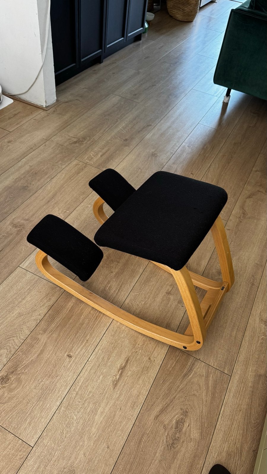 Variér Variable Kniestoel naturel/zwart - Ergonomisch, Ophalen, Gebruikt, Zwart, Eén