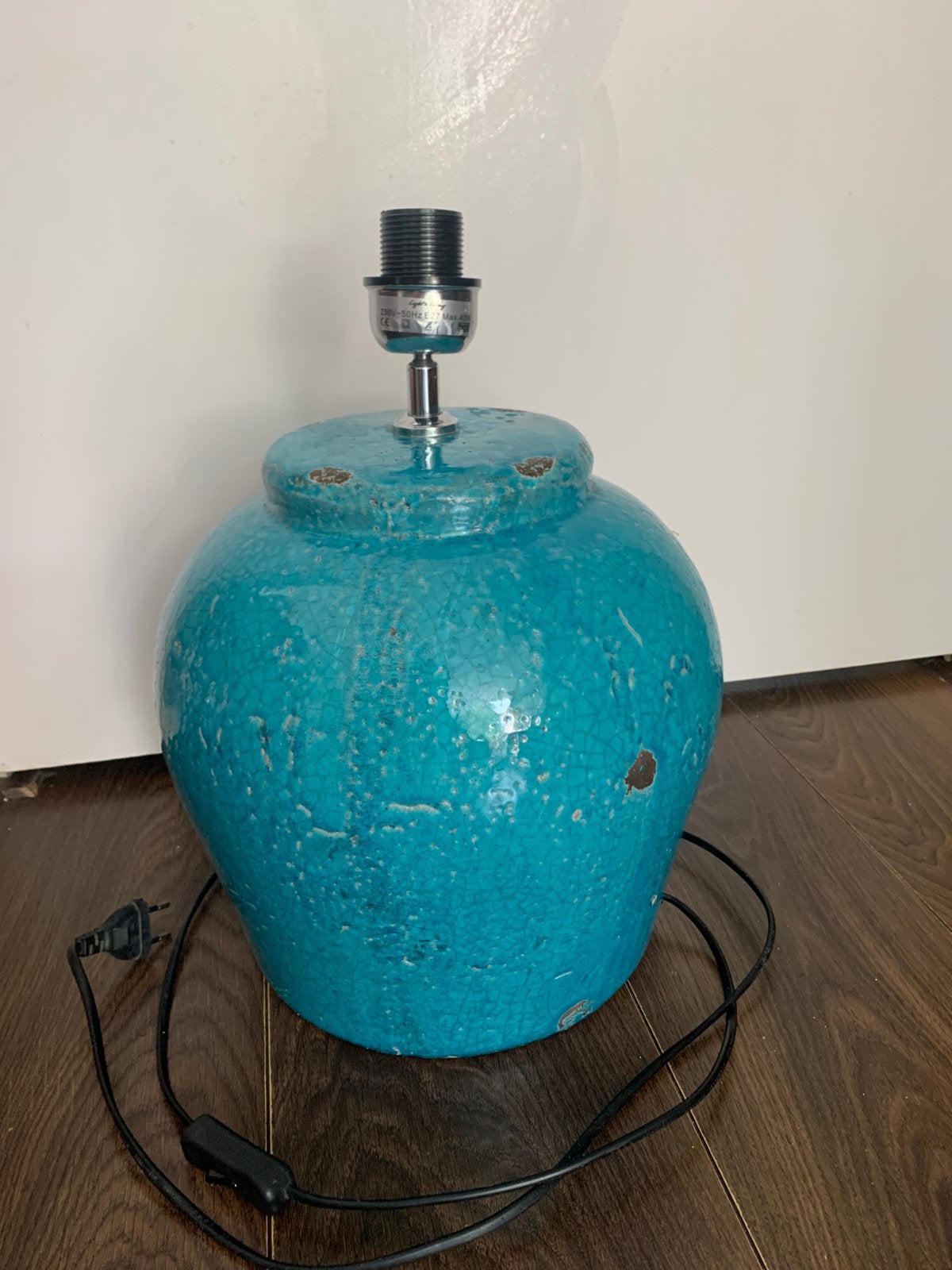 Stenen tafellamp blauw, Gebruikt, Met schakelaar, E27 (groot), Sfeerlamp
