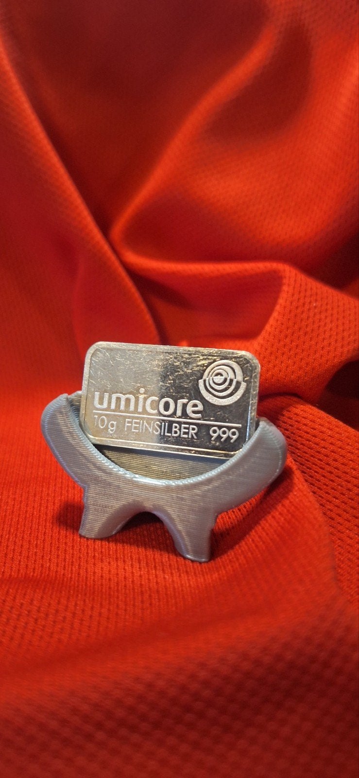 Umicore 10g Feinzilver 999.9 Baartje, Ophalen of Verzenden, Zilver