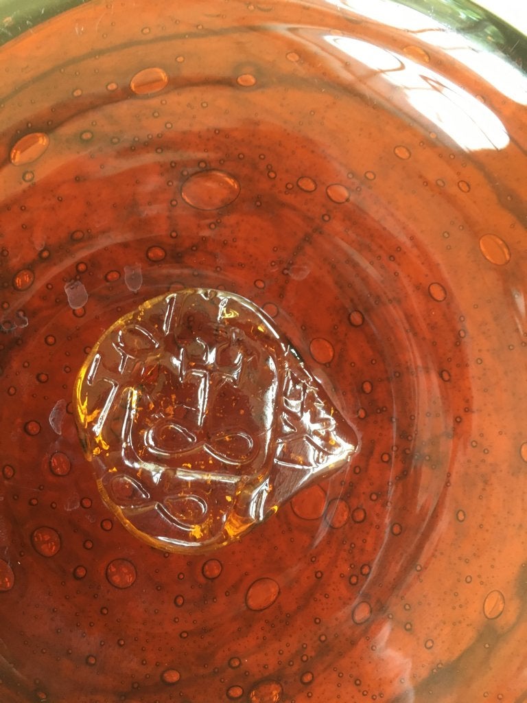 glazen design schaal + luchtbellen, Antiek en Kunst, Antiek | Glas en Kristal, Ophalen of Verzenden