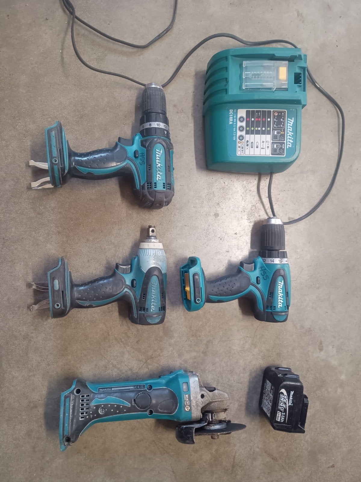 Makita Accu Gereedschap Set: Boormachines, Slagmoersleutel, Doe-het-zelf en Verbouw, Ophalen, Gebruikt, Variabele snelheid, Boor- en Schroefmachine
