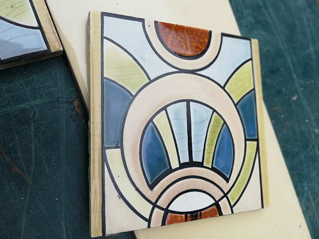 13+1 unieke art deco randtegels Maison Helman Bruxelles, Ophalen of Verzenden