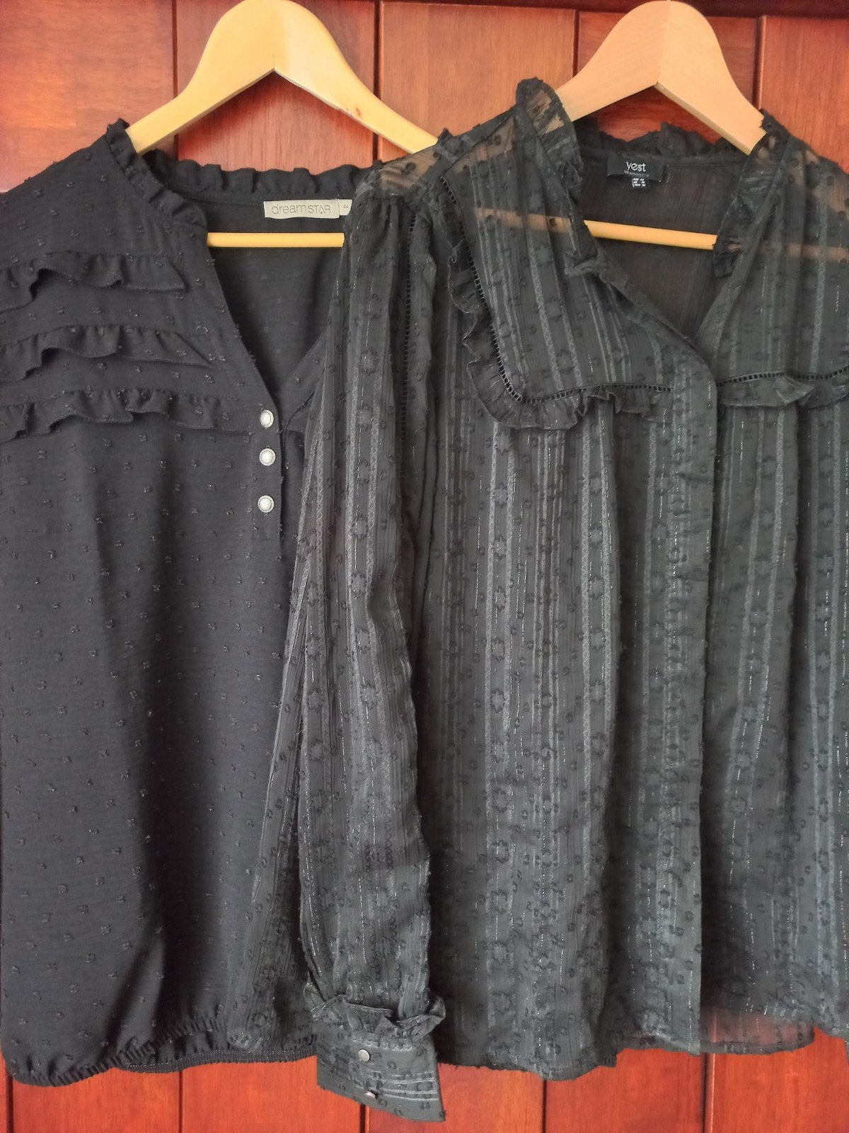 blouses zwart dreamstar en yest maat 44, Ophalen of Verzenden, Zo goed als nieuw, Maat 42/44 (L), Zwart
