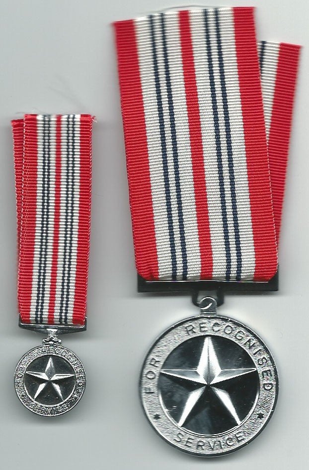 NIGERIA 1965 Recognized Service Medal, full size and mini, Verzenden, Landmacht, Overige gebieden, Lintje, Medaille of Wings