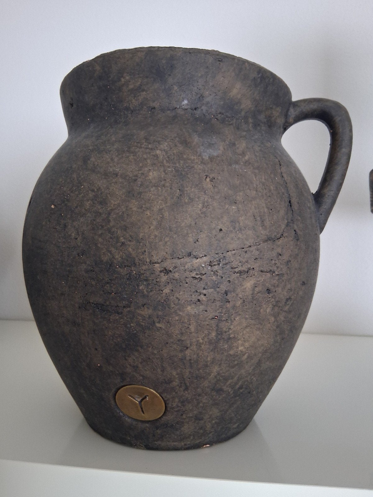 Mooie Brynxz pot met oor, 25cm hoog, bruin, Antiek en Kunst, Ophalen of Verzenden