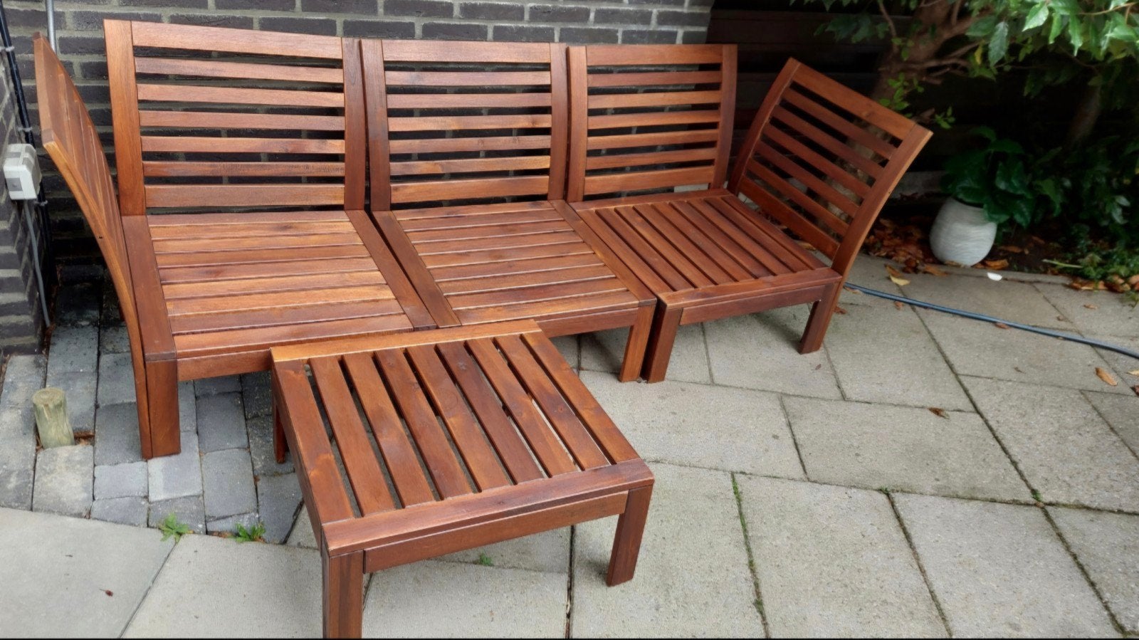 Loungeset met Kussens en Bijzettafel, Tuin en Terras, Ophalen, 3 zitplaatsen, Bank, Zo goed als nieuw