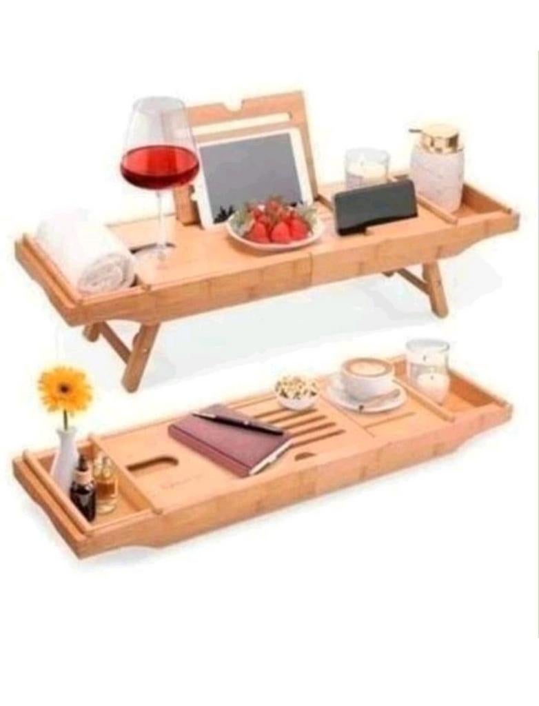 HEIMWERT Bathtub Shelf Extra Large with Folding Stand, Ophalen of Verzenden, Wit
