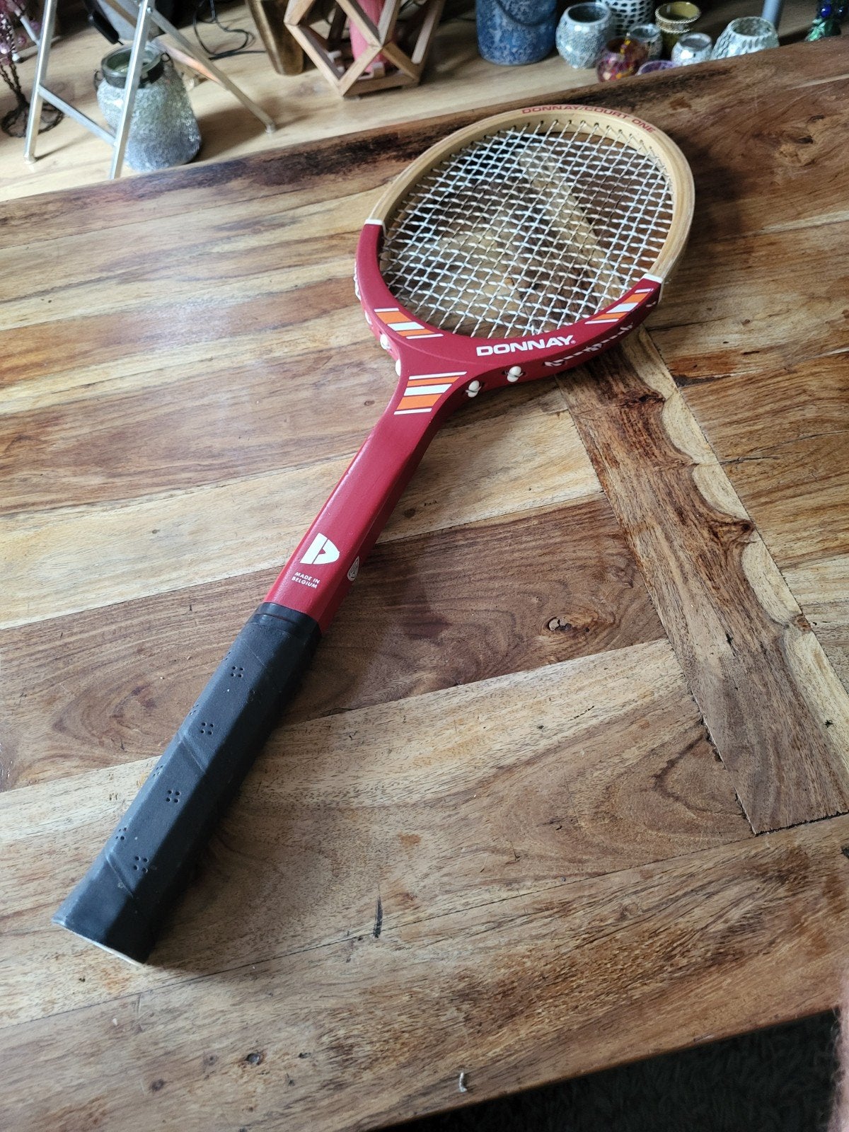 Vintage Donnay Court One houten tennisracket, Sport en Fitness, Ophalen of Verzenden, Zo goed als nieuw, Racket, Overige merken
