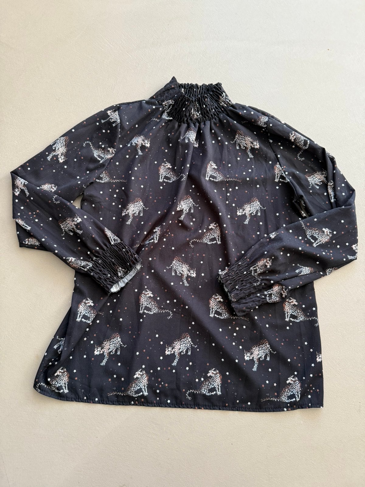 Musthaves blouse panter maat L/XL, Kleding | Dames, Ophalen of Verzenden, Zo goed als nieuw, Maat 42/44 (L), Zwart