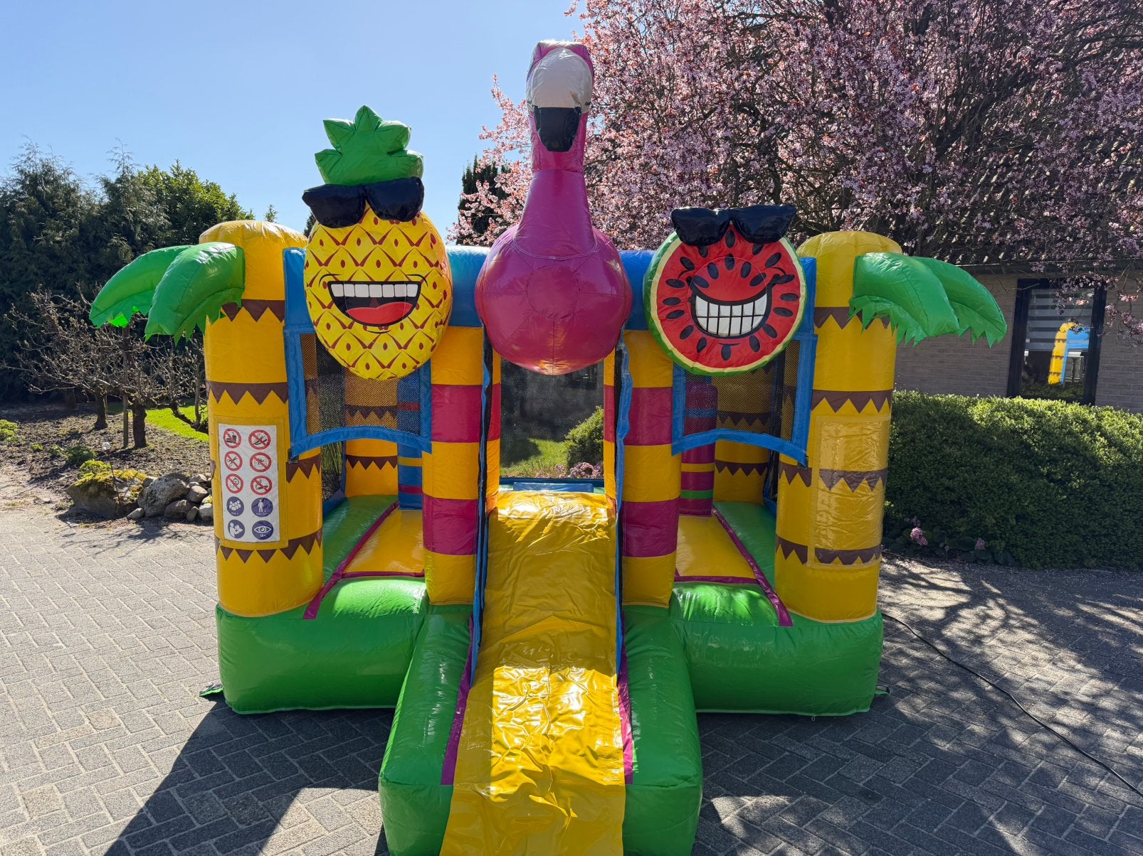Springkussen te huur flamingo mini bounce, Ophalen, Gebruikt, Overige
