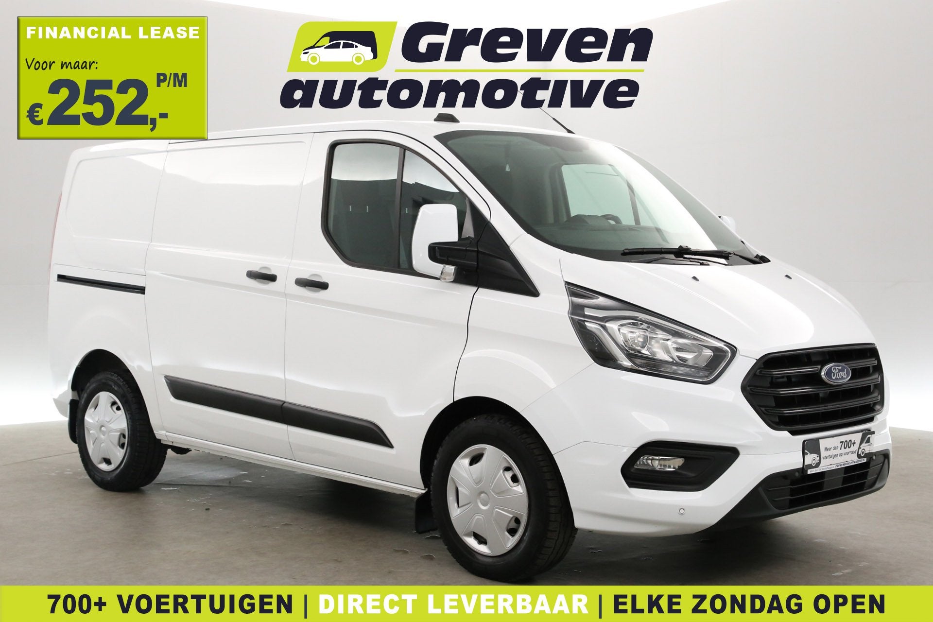 Ford Transit Custom 2.0 TDCI L1H1 | Automaat | Airco | Cruis, Auto's, Stof, Euro 6, 4 cilinders, Wit