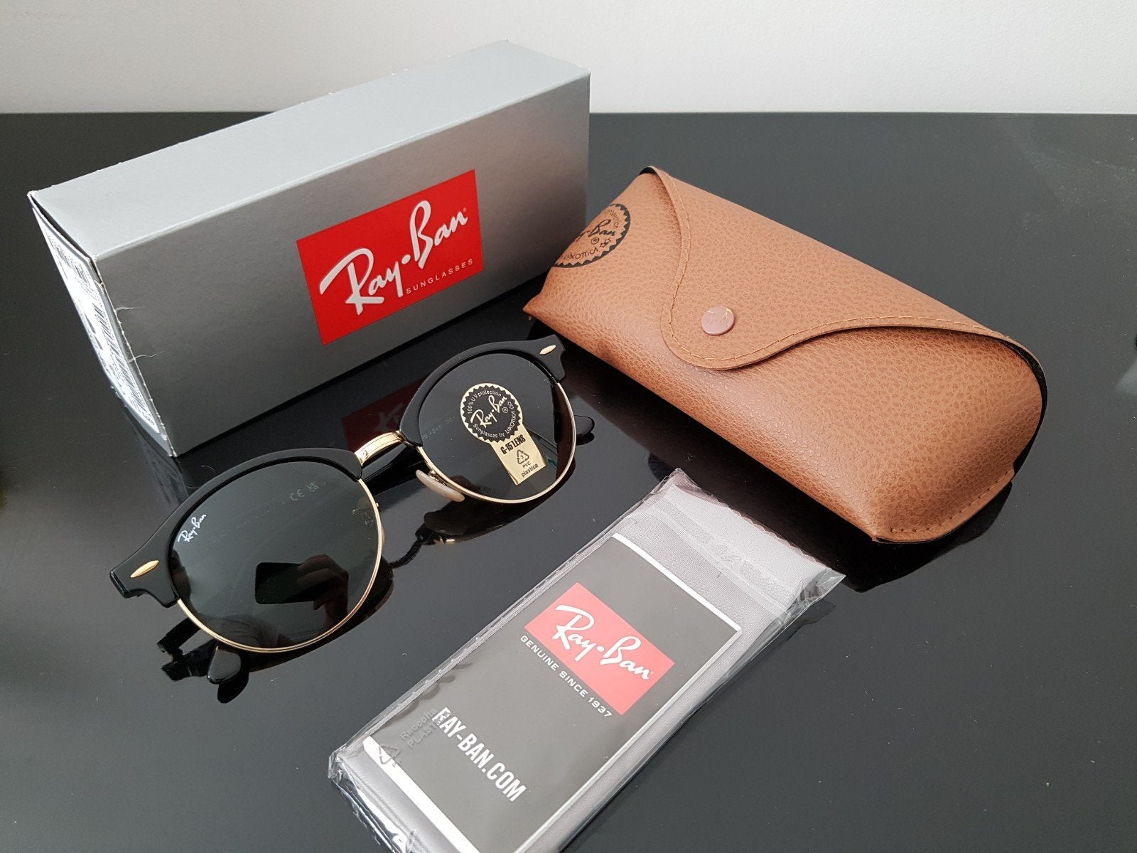 Ray-Ban Clubround Classic, Zonnebril, Zwart, Nieuw, Ophalen of Verzenden