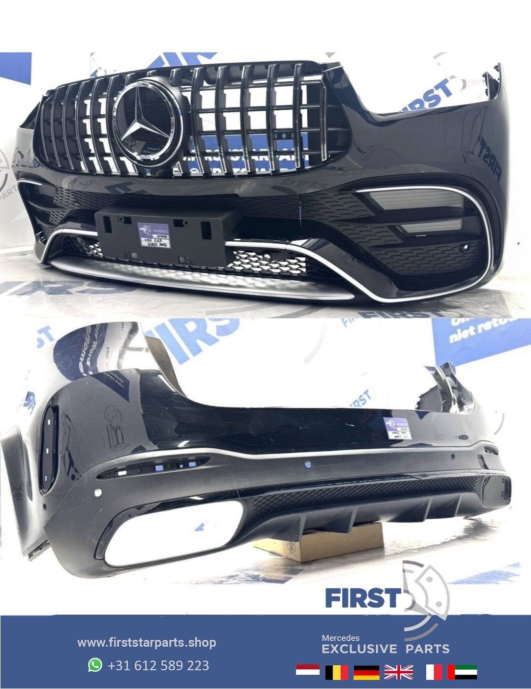 W167 GLE63 AMG PAKKET BUMPER SET V167 C167 GLE 63 AMG VOORBU, Gebruikt, -, Ophalen of Verzenden, Bumper
