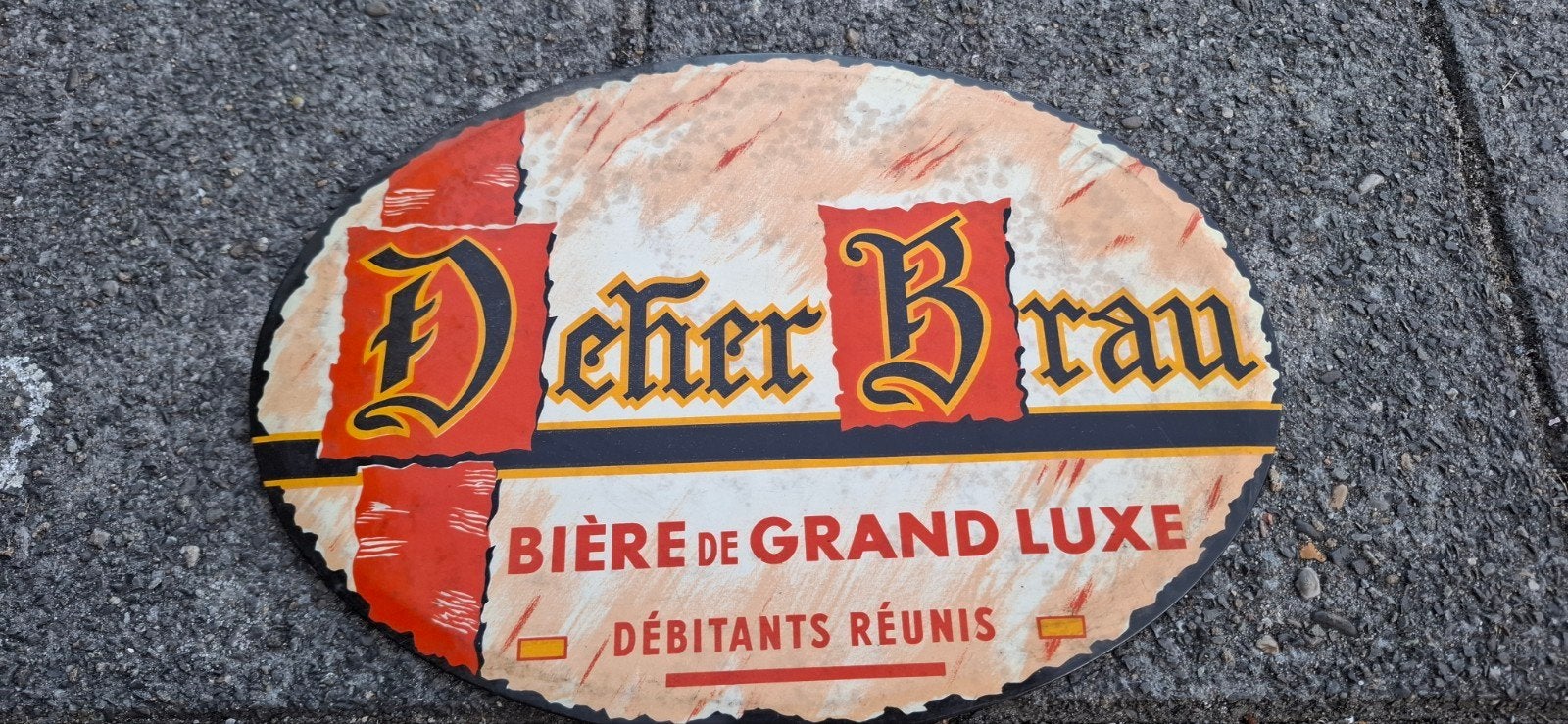 Deher Brau biere de grand luxe debitants reunist Roubaix, Ophalen of Verzenden, Reclamebord