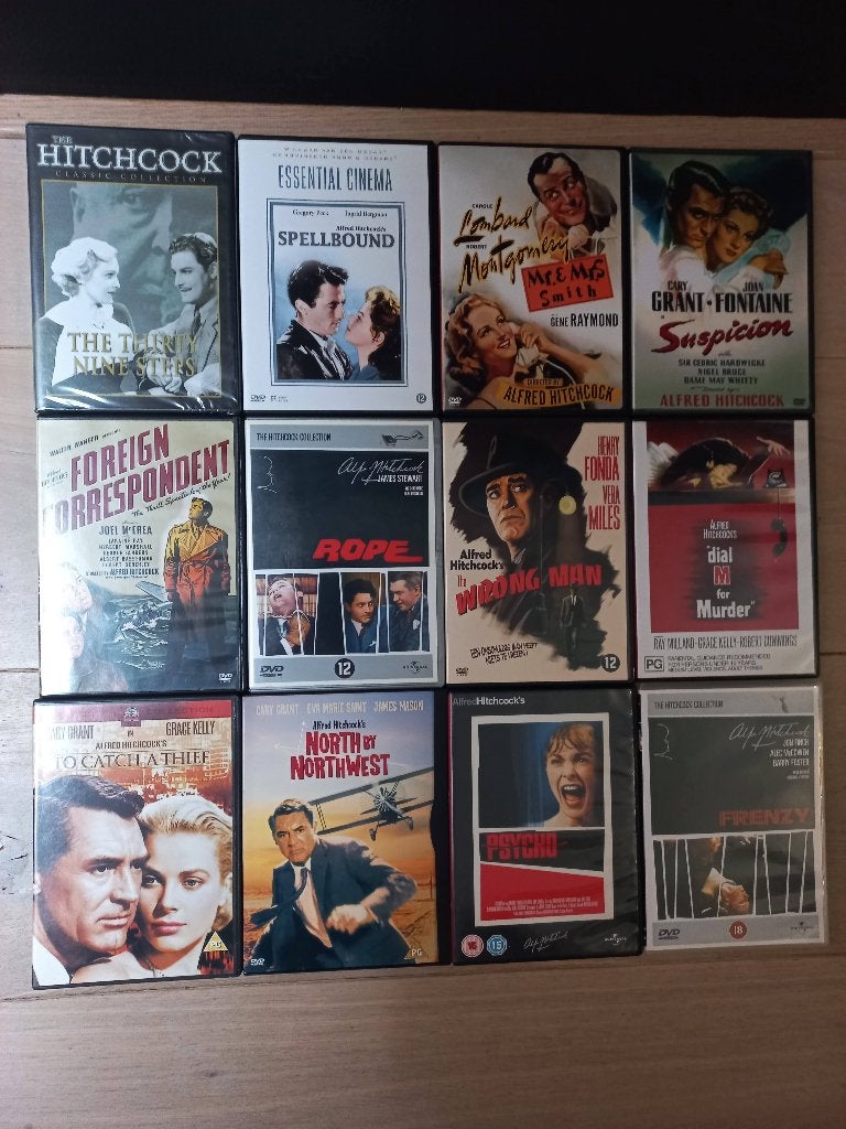 Alfred Hitchcock 12xDVD Collectie -Zeldzame films + Classics, Alle leeftijden, Ophalen of Verzenden, Zo goed als nieuw, 1940 tot 1960