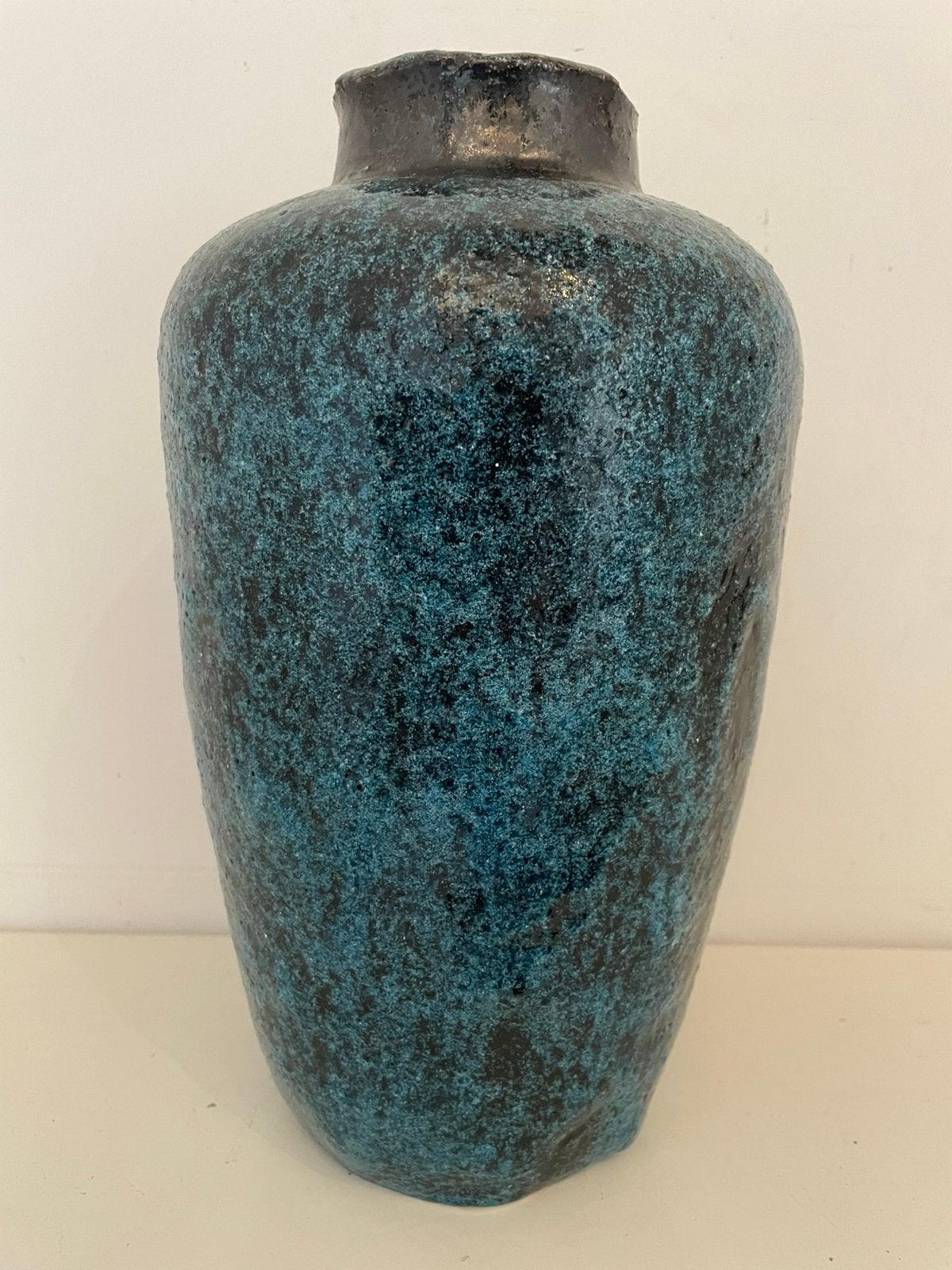 Pieter Groeneveldt vaas - Blauw-zwart bruisglazuur - H28 cm, Ophalen of Verzenden