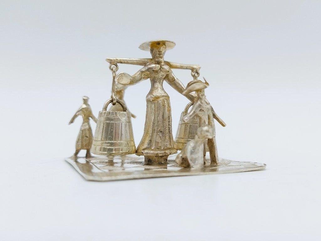 Zilveren miniatuur, Melkdame, J. Verhoogt, Hoorn, 1901