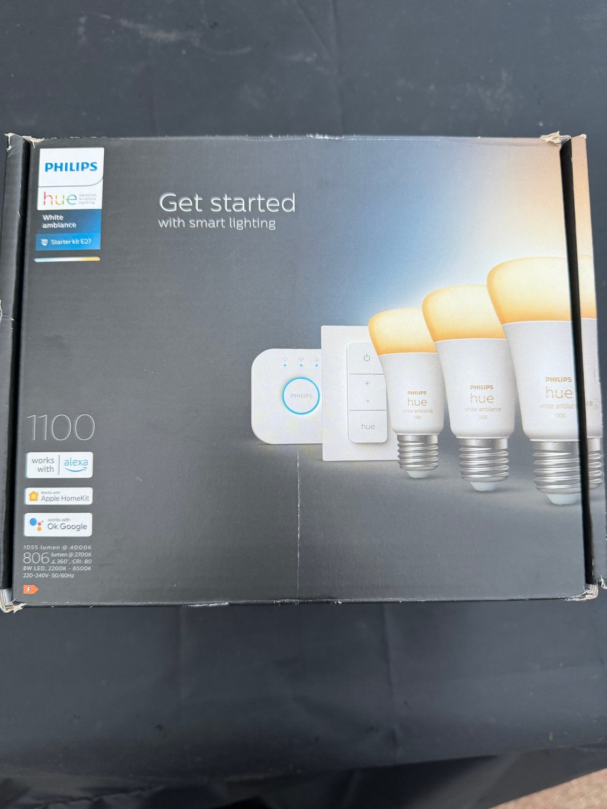 Philips Hue Starterset Nieuw - Bridge, Afstandsbediening, 3, Ophalen, Nieuw, E27 (groot), Philips Hue