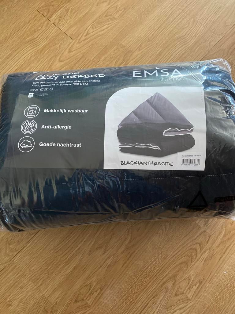 Emsa Bedding Lazy Dekbed Zwart/Antraciet, Jongetje of Meisje, Zwart, Nieuw, Ophalen of Verzenden
