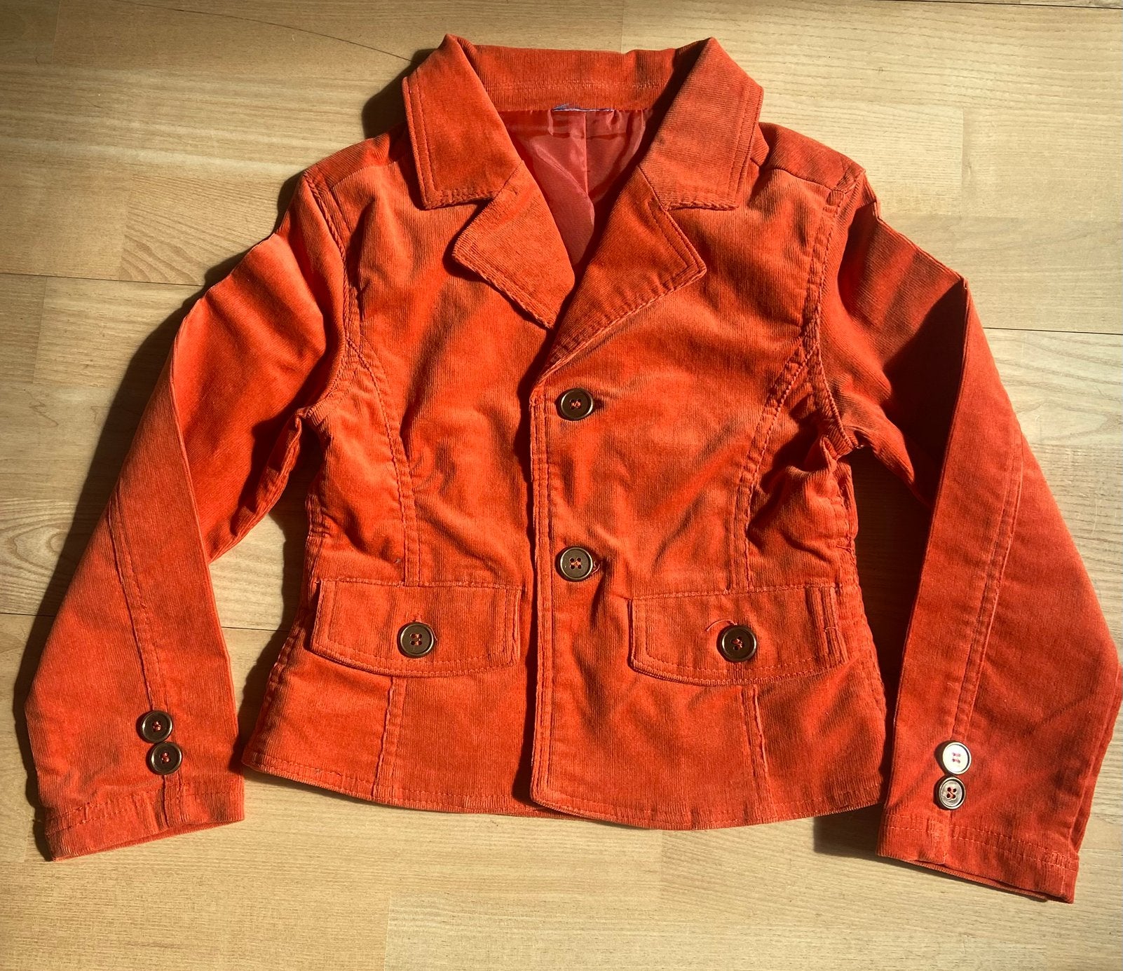 Meisjes, maat 110 jasje/ blazer/ colbert, brique fijne rib, Ophalen of Verzenden, Zo goed als nieuw