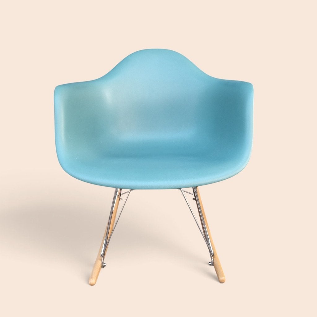 Replica Eames RAR Schommelstoel - Lichtblauw, Ophalen, Gebruikt, Blauw, Onbekend