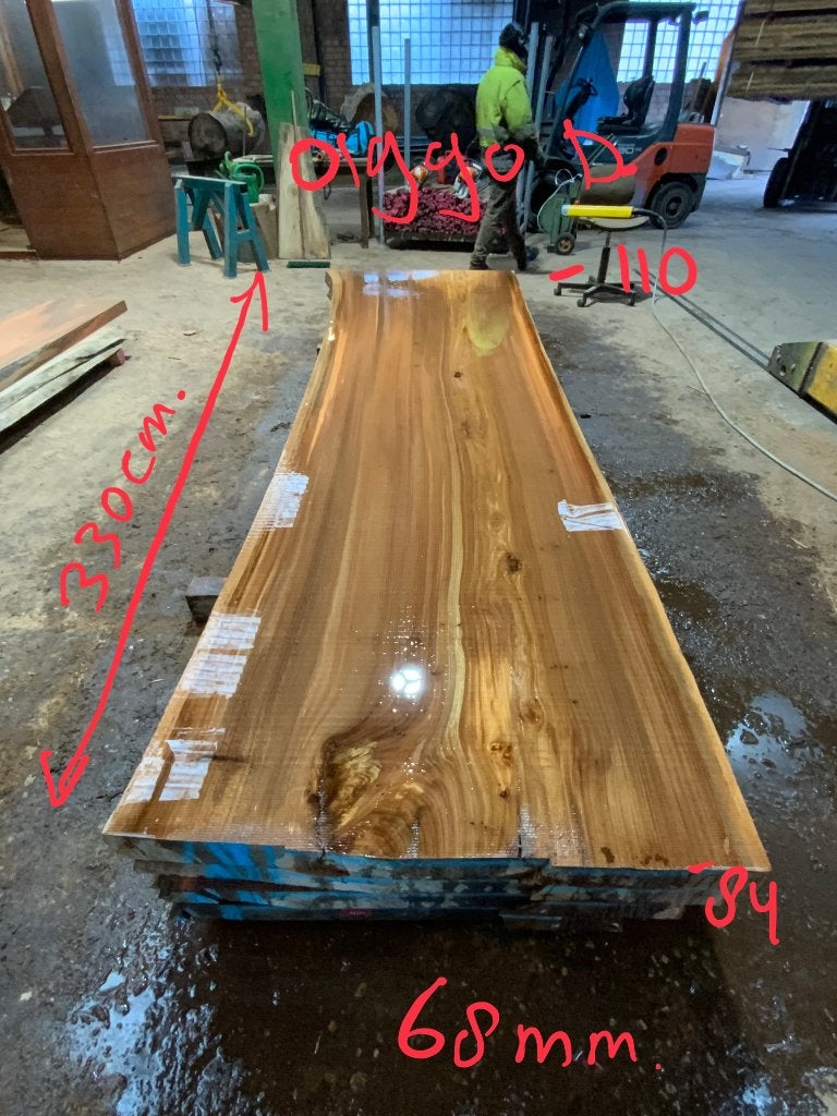 Iepen slab 330x97 cm tafelblad boomstamtafel epoxy massief, Geïmpregneerd, Nieuw, Ophalen of Verzenden, Plank
