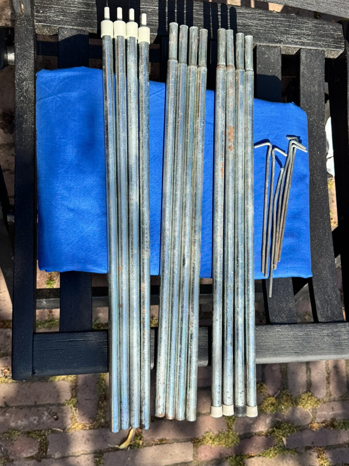 Blauw Vintage stoffen windscherm privacyscherm, Ophalen of Verzenden