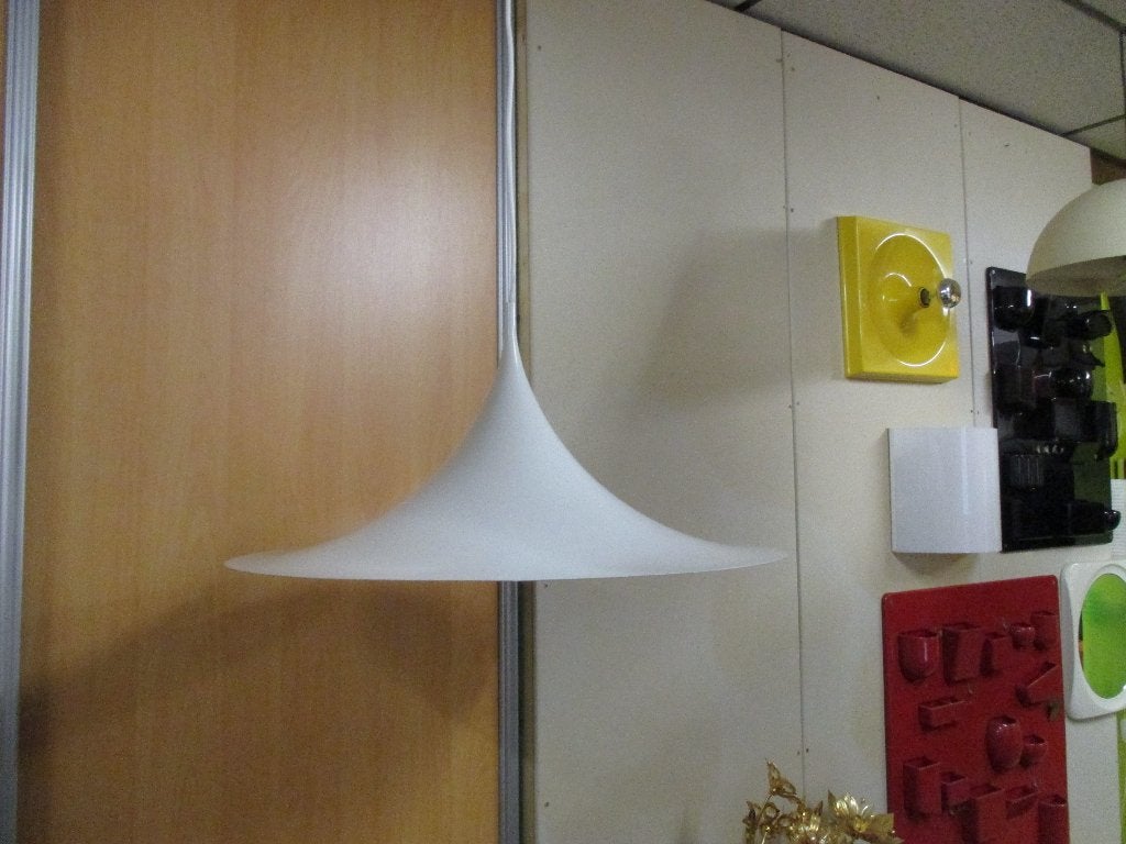 Fog Morup semi hanglamp wit design Bonderup en Thorup retro, Huis en Inrichting, Lampen | Hanglampen, Gebruikt, ?, Fog Morup, Metaal