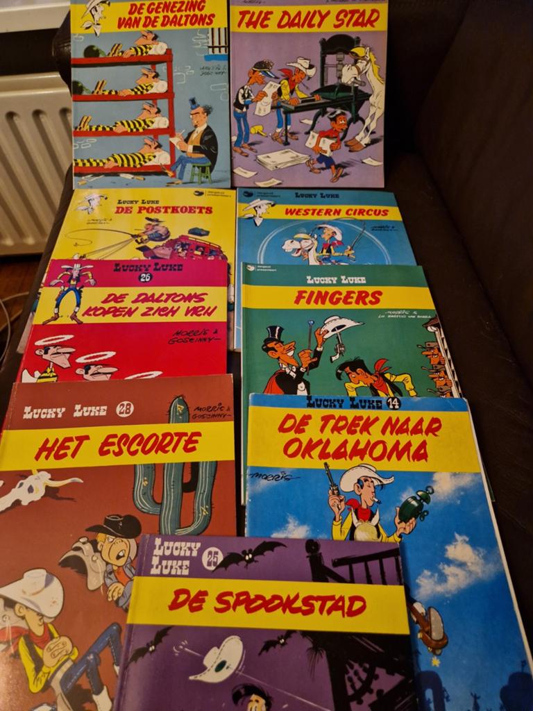 9 Lucky Luke stripboeken - Zeer goede staat, Meerdere stripboeken, Ophalen of Verzenden, Zo goed als nieuw, Morris
