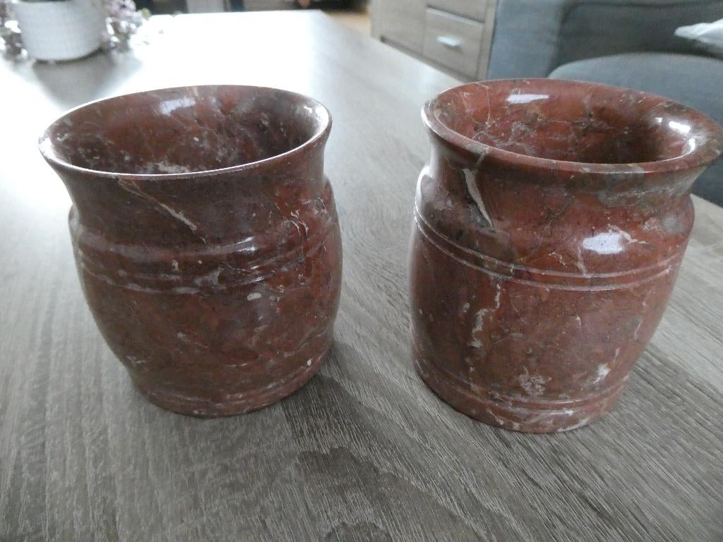 2 marmeren potjes, Ophalen of Verzenden