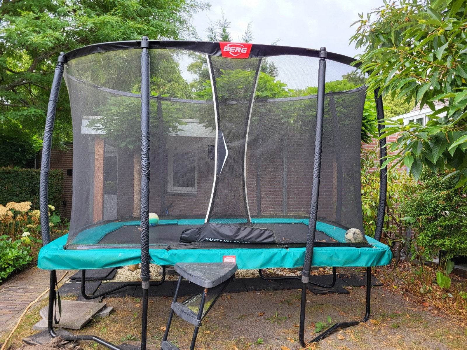 Berg Trampoline Ultim Champion rechthoek 330x220cm Deluxe, Ophalen, Zo goed als nieuw