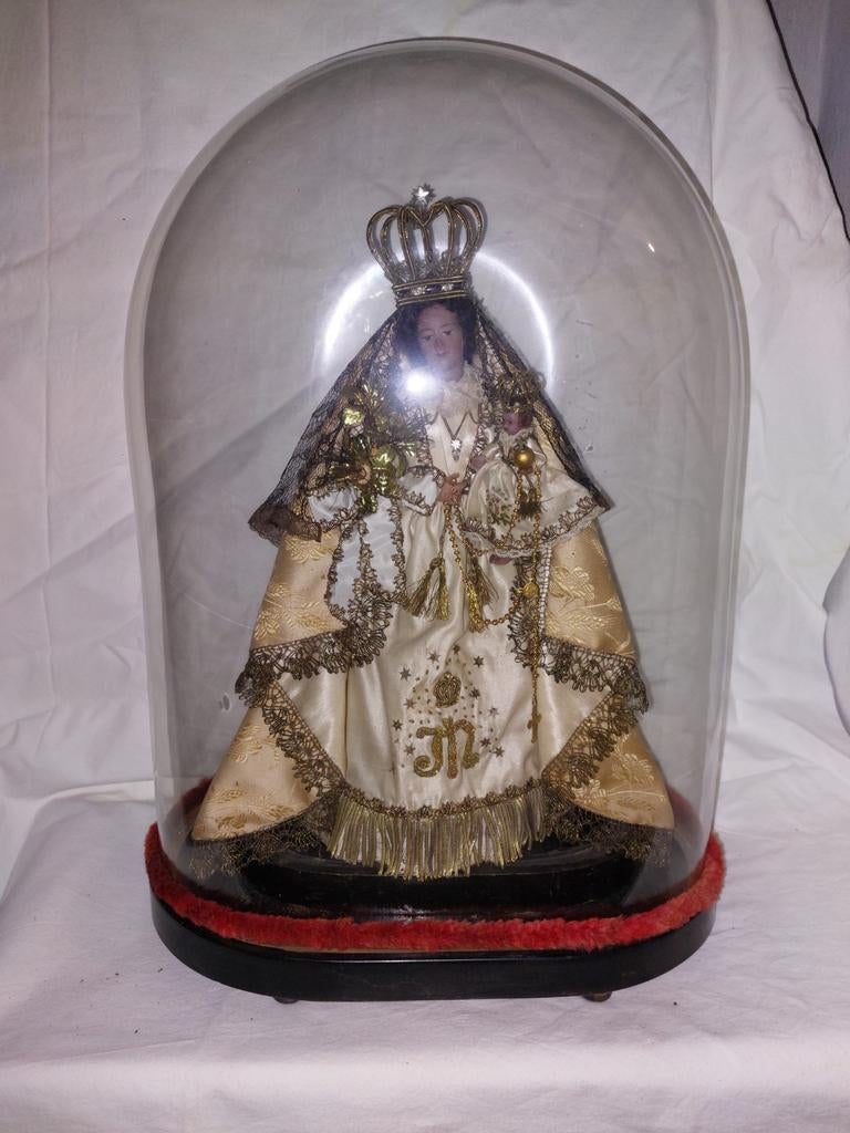 Mooie grote stolp met moeder en kind van 50 cm hoog glas, Huis en Inrichting, Woonaccessoires | Stolpen, Ophalen, Gebruikt